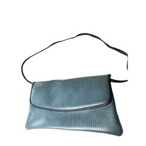 Stylecraft Miami Purse Vintage Teal Clutch LeatherTrim Granny Indie Coastal Chic